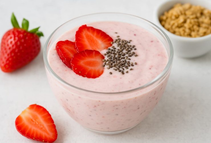 Creme fit com iogurte natural e frutas frescas.