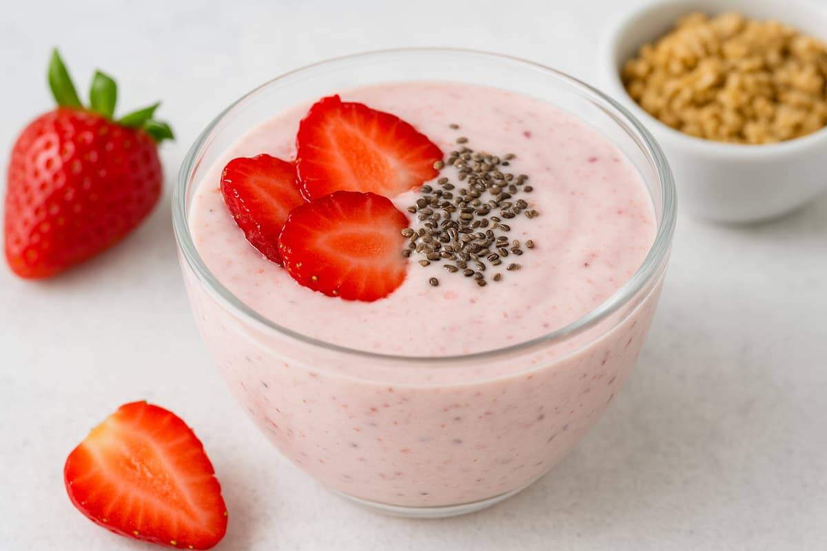 Creme fit com iogurte natural e frutas frescas.