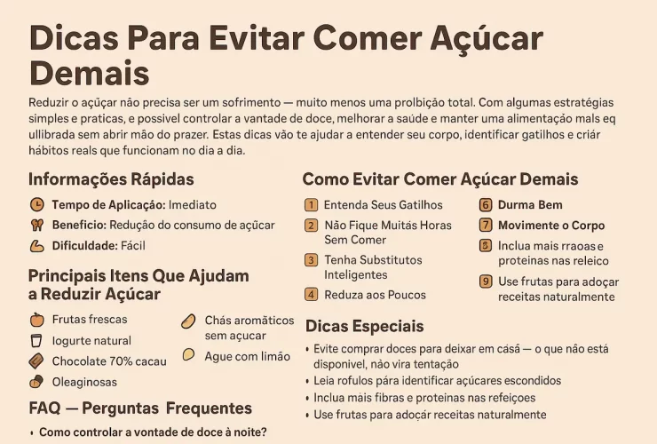 Dicas Para Evitar Comer Açúcar