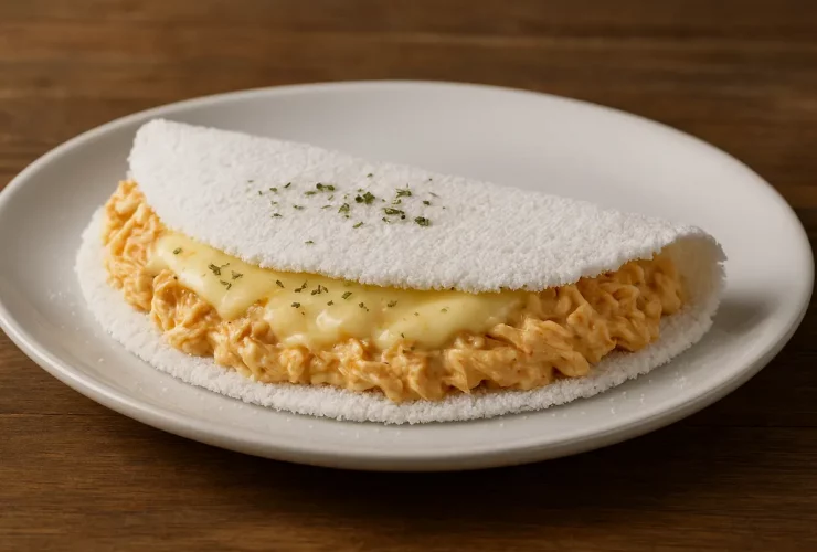 Tapioca Cremosa com Frango e Queijo