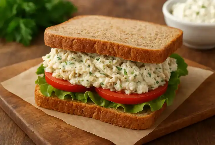 Lanche Fit de Frango com Creme de Ricota
