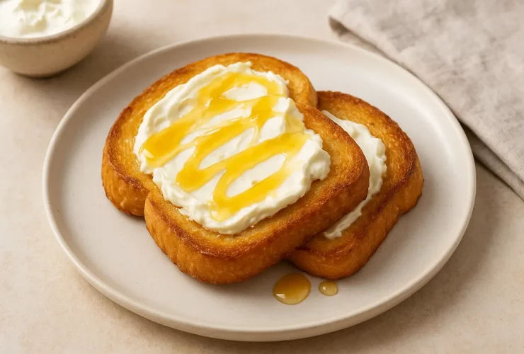 Pão na Chapa com Requeijão Cremoso e Mel