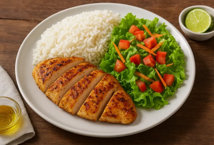 Frango Grelhado com Arroz e Salada