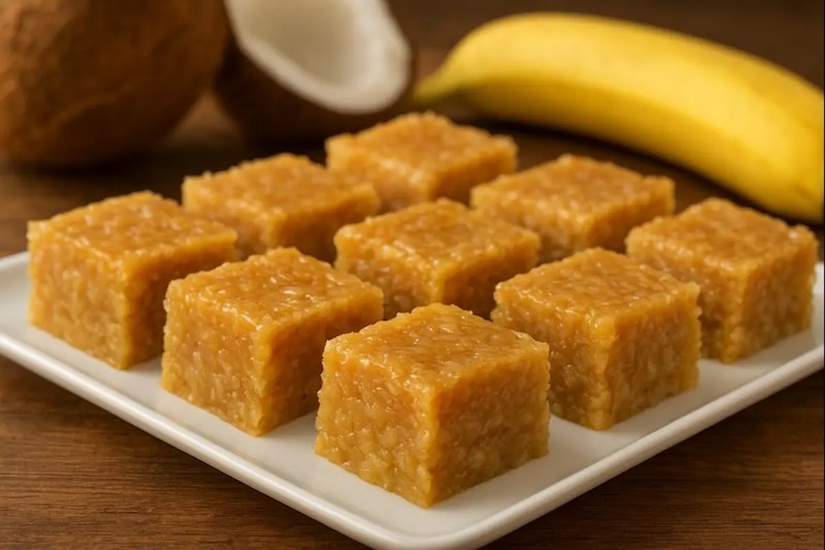 Cocada de banana com coco fácil e deliciosa