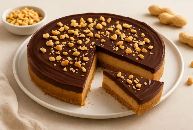 Torta de amendoim com chocolate