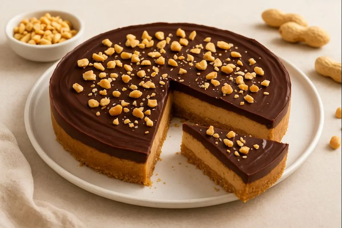 Torta de amendoim com chocolate