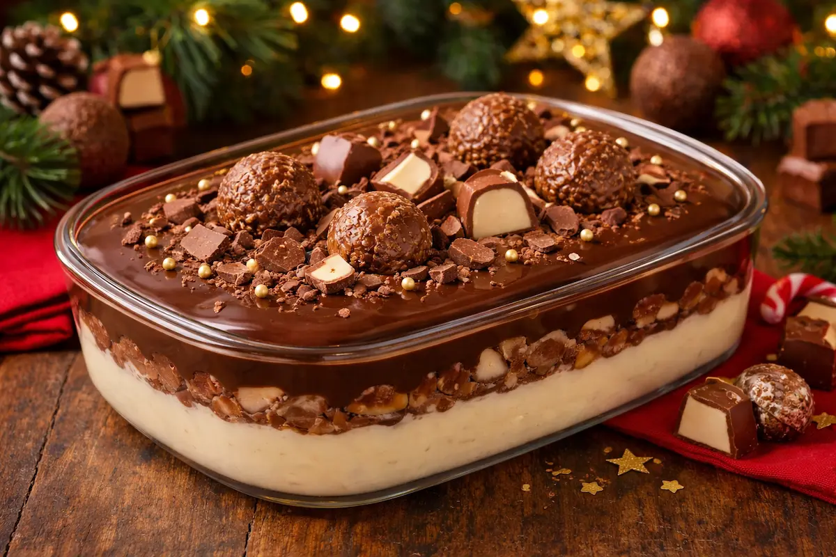 Bombom na travessa para o Natal
