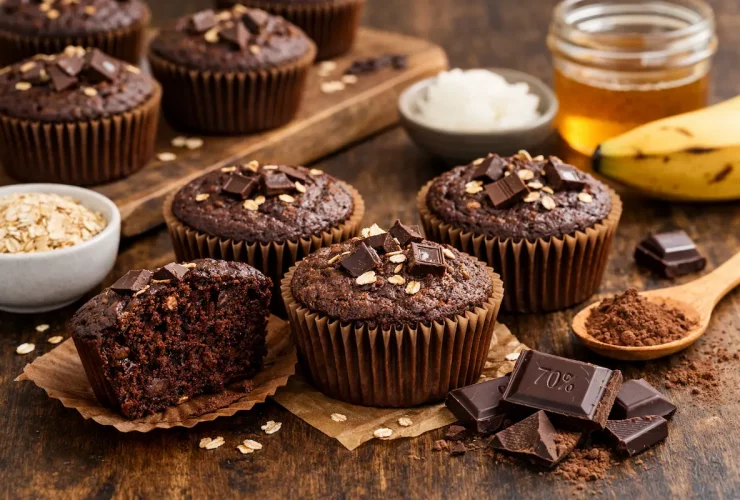 Cupcake saudável de chocolate