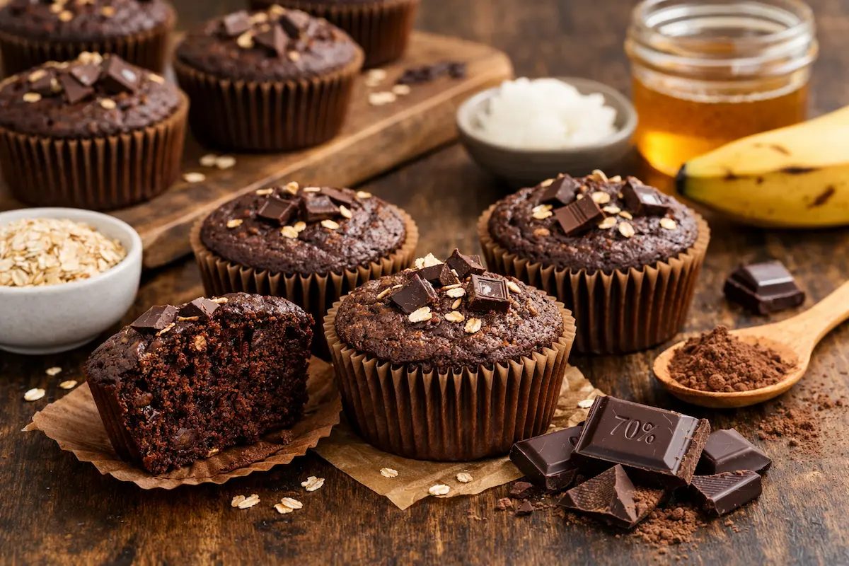 Cupcake saudável de chocolate