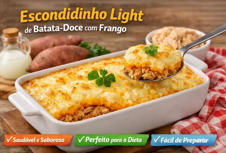 “Escondidinho light de batata-doce com frango