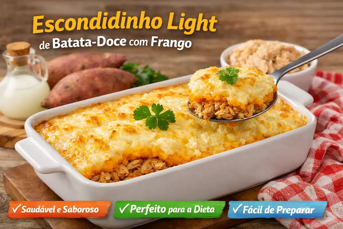“Escondidinho light de batata-doce com frango