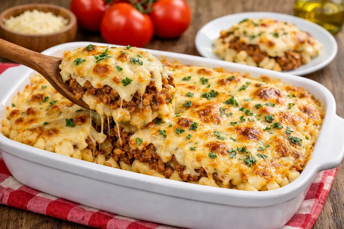 escondidinho de macarrão