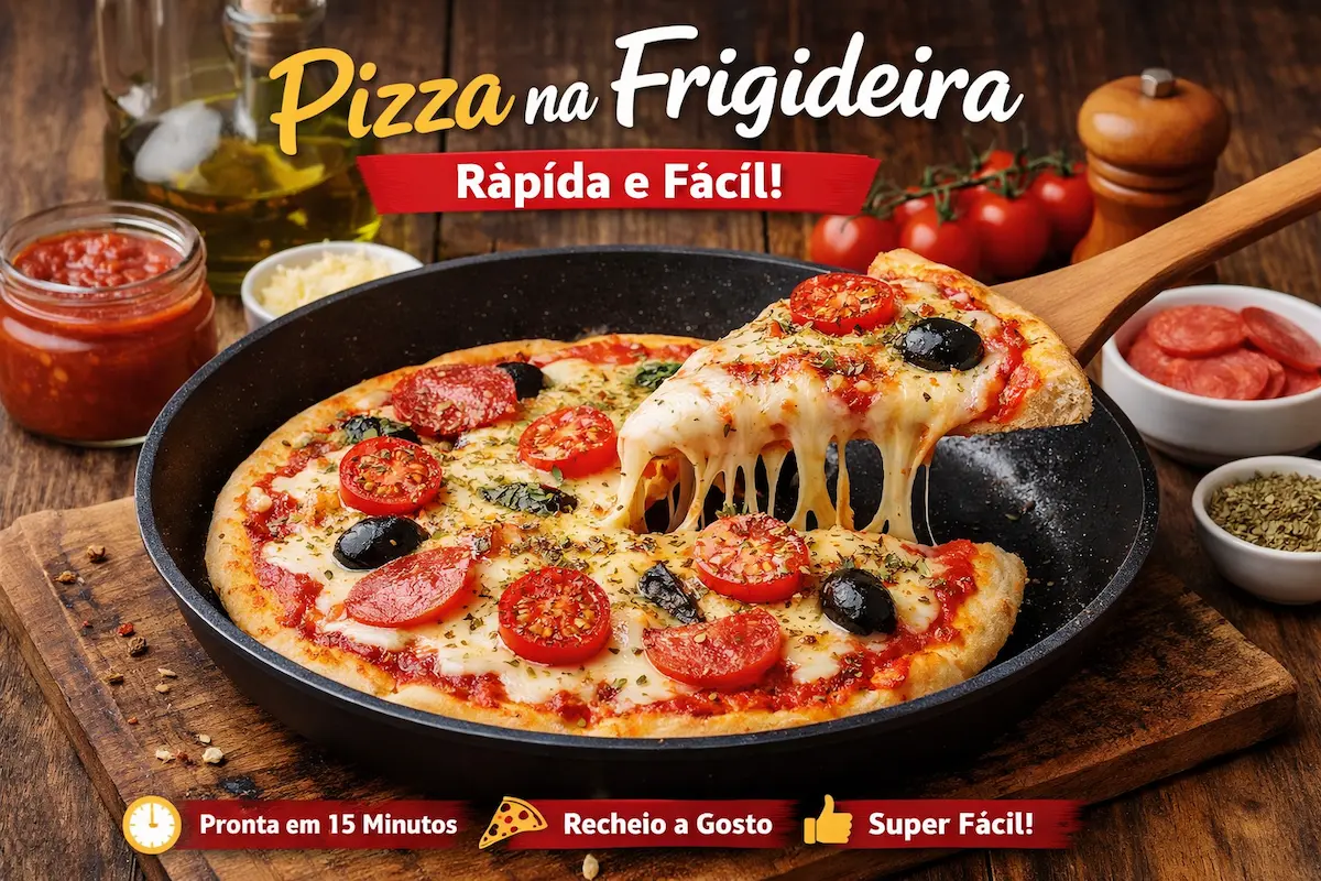 Pizza na frigideira rápida e fácil
