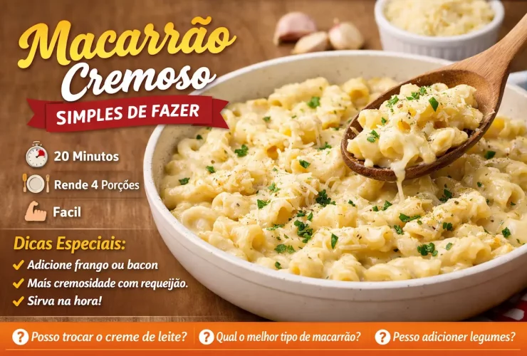 Macarrão Cremoso Simples de Fazer