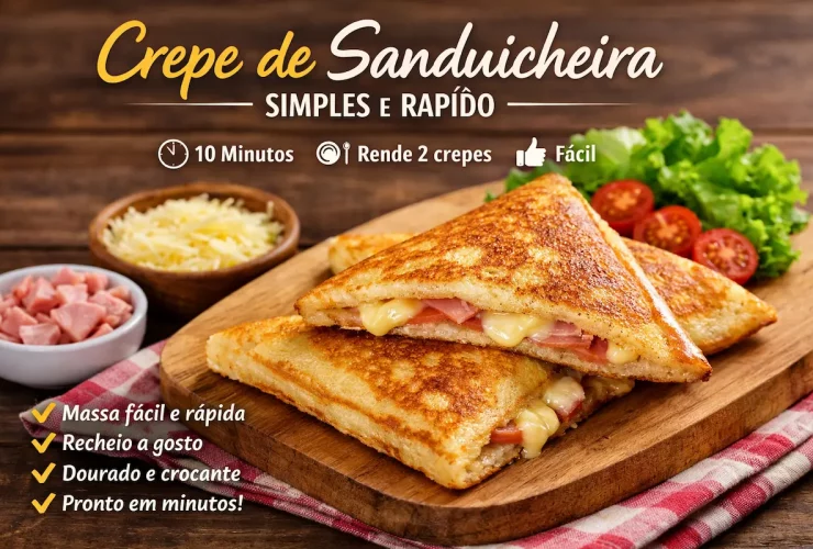 Crepe de sanduicheira fácil