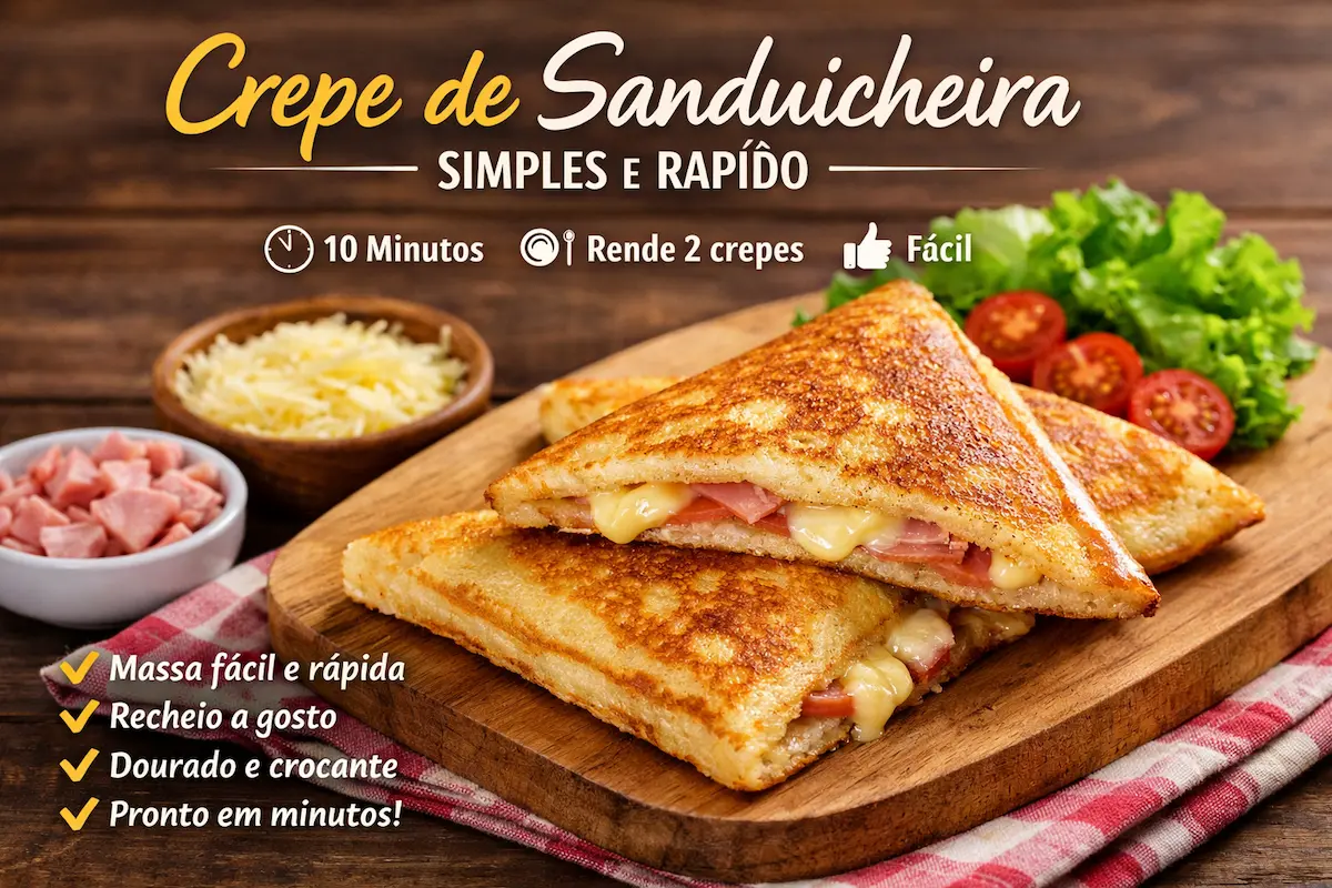 Crepe de sanduicheira fácil