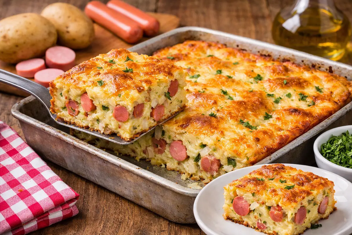 Torta Salgada de Batata com Salsicha Simples