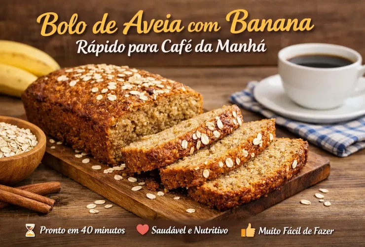 Bolo de aveia com banana rápido