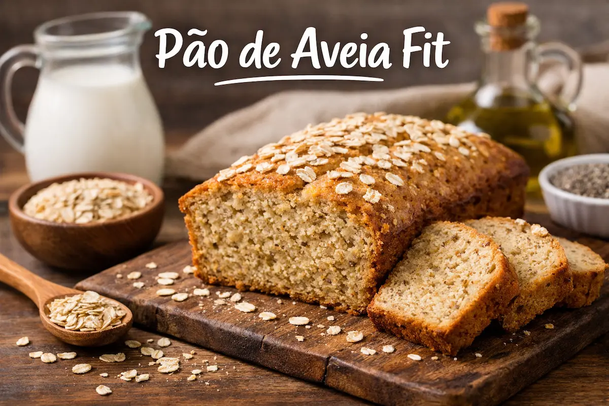 Pão de aveia fit fácil e saudável, sem farinha branca