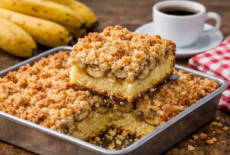 Bolo de cuca com banana fofinho