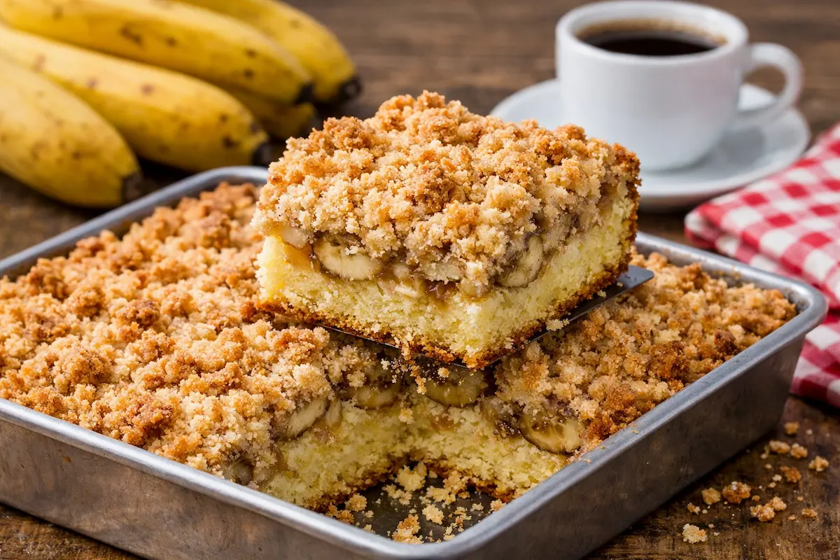Bolo de cuca com banana fofinho