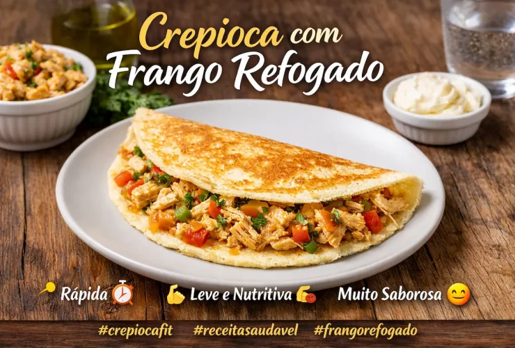 Crepioca com frango refogado