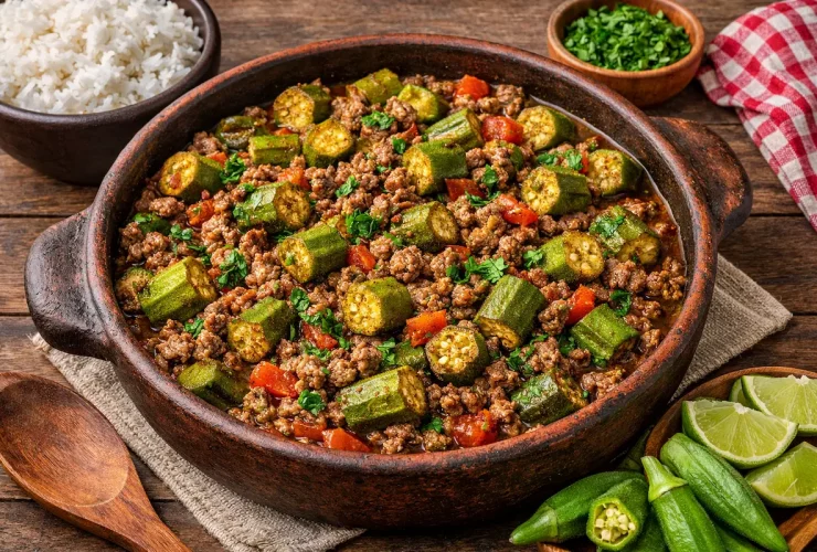 Carne moída com quiabo