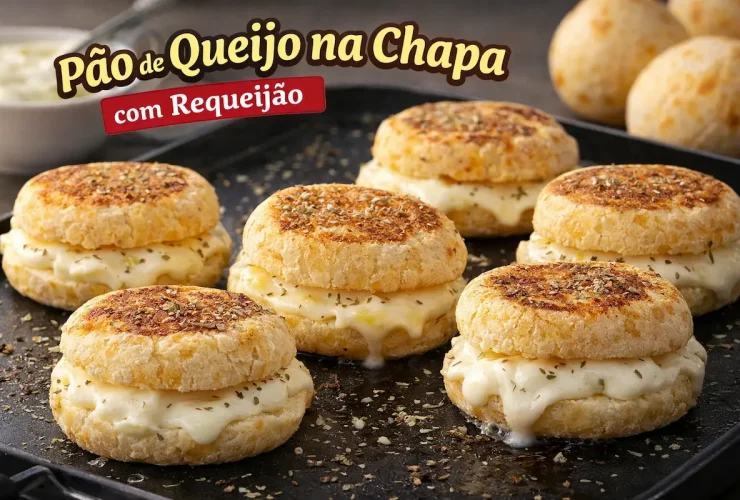 Pão de queijo na chapa com requeijão