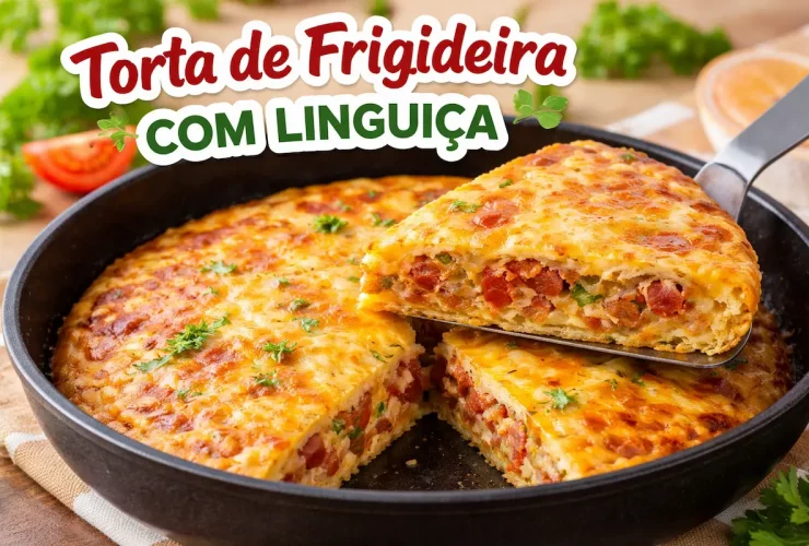 Torta de frigideira com linguiça
