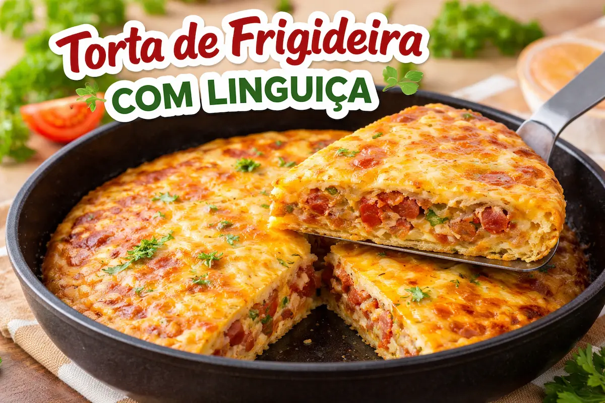 Torta de frigideira com linguiça