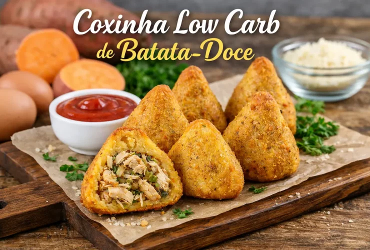 Coxinha low carb de batata-doce