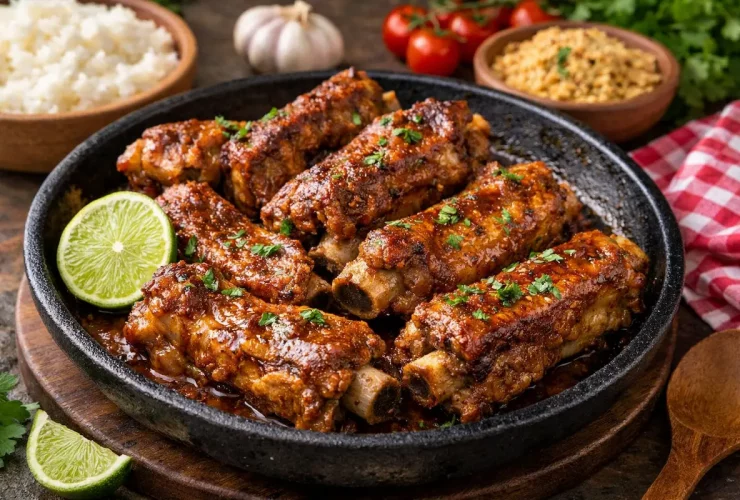 Costelinha de porco na panela de pressão
