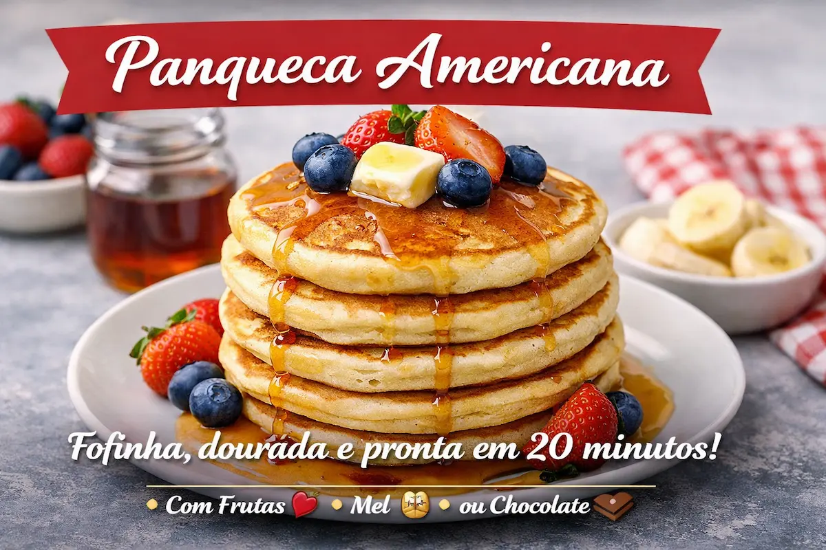 Panqueca Americana Fofinha e Fácil