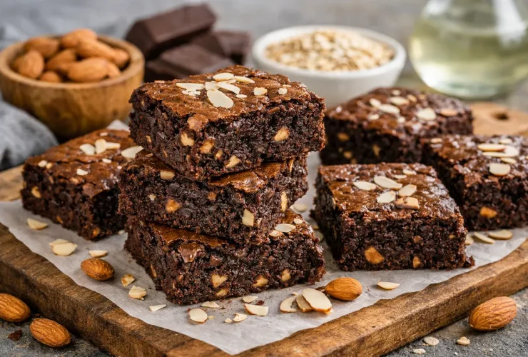 Brownie Sem Glúten e Sem Lactose com Amêndoas