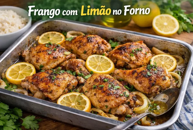 Frango com limão no forno fácil e suculento