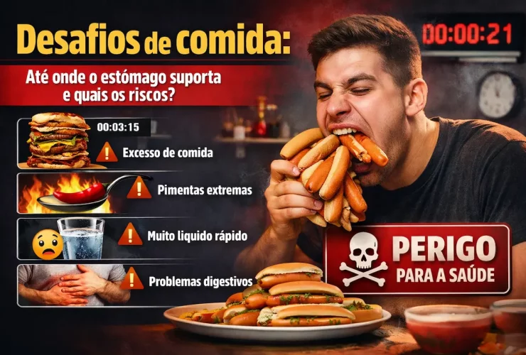 Desafios de comida: riscos e limites do corpo