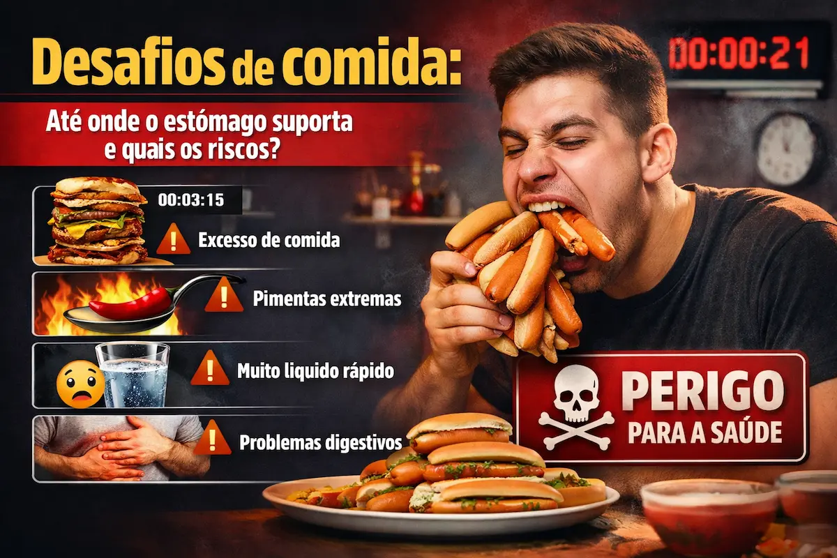 Desafios de comida: riscos e limites do corpo
