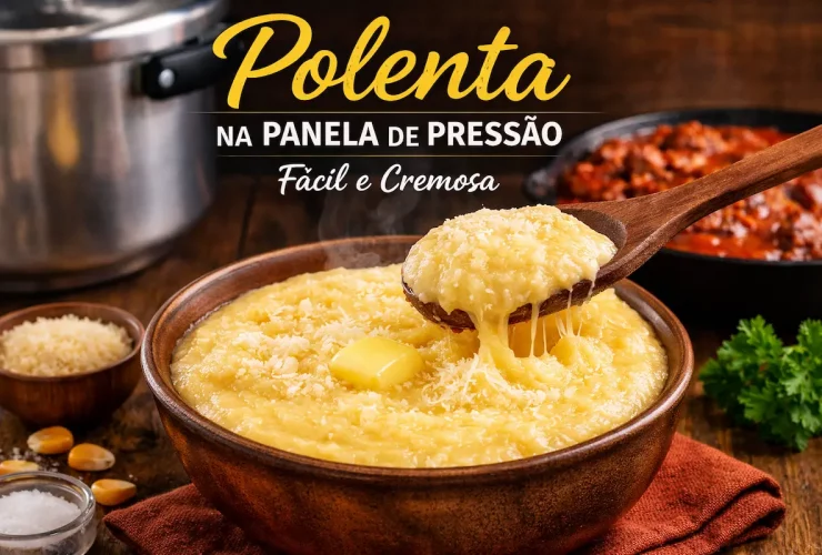 Polenta na Panela de Pressão Fácil e Cremosa