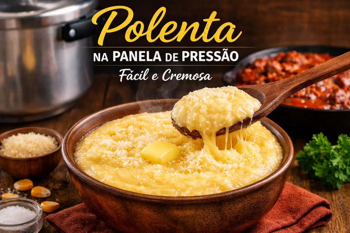 Polenta na Panela de Pressão Fácil e Cremosa