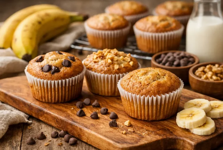 Muffin de banana macio e fácil!