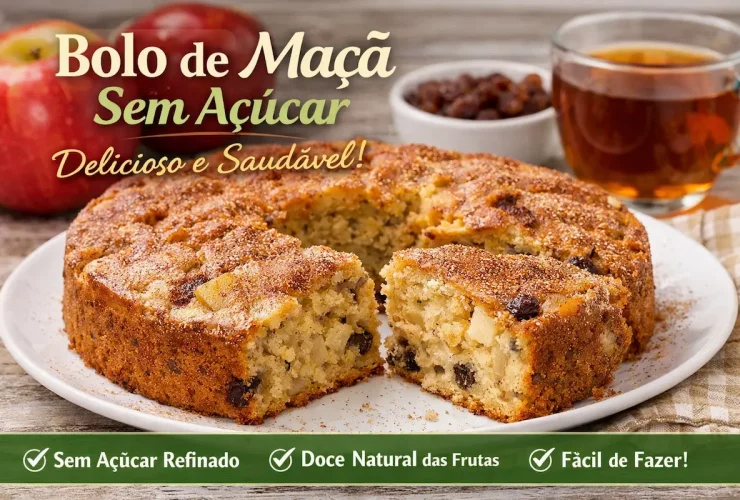 Bolo de maçã sem açúcar