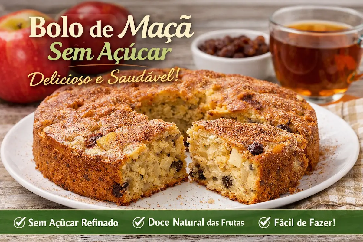 Bolo de maçã sem açúcar