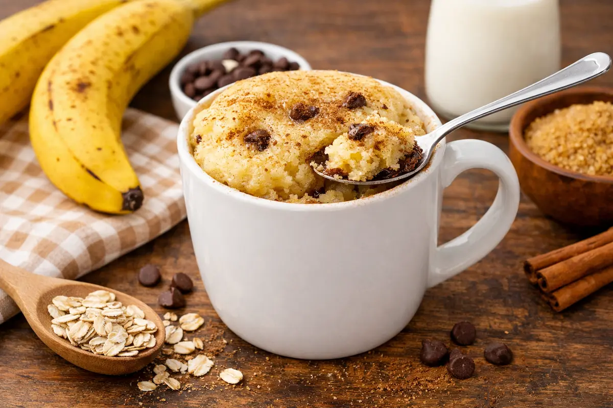 Bolo de Caneca com Banana em 3 Minutos