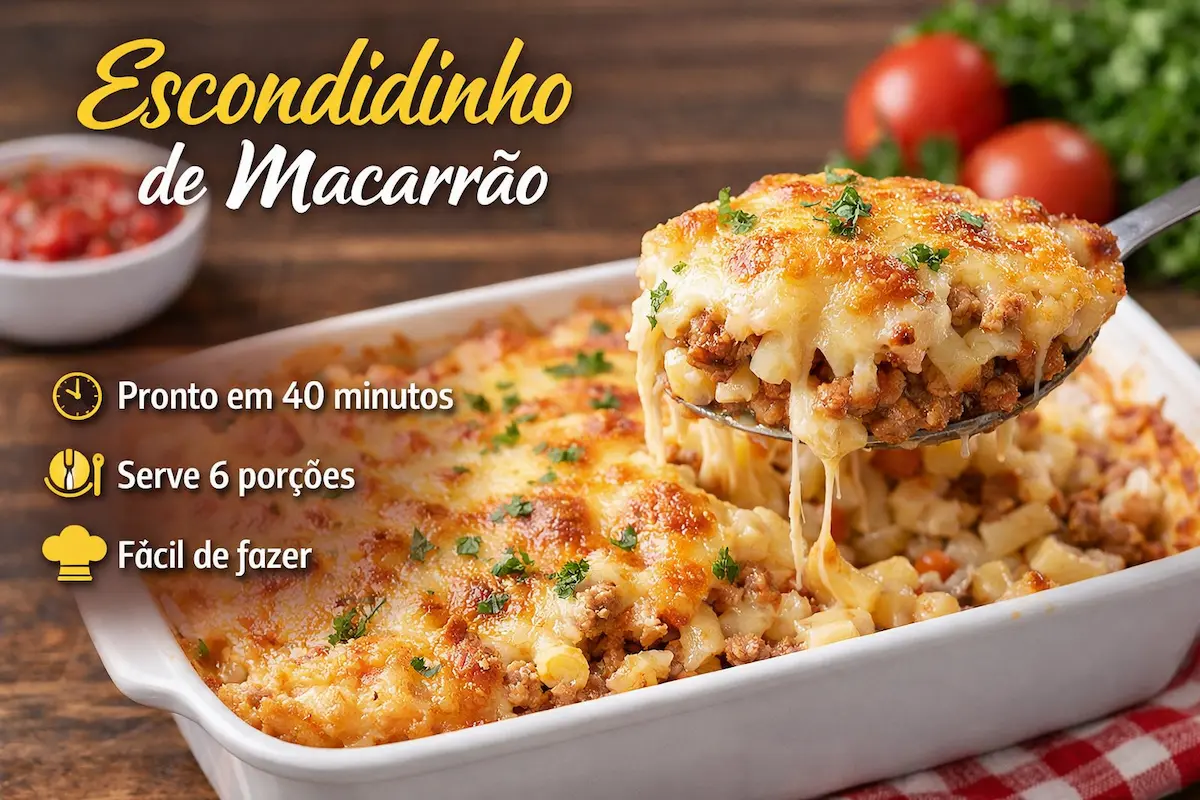 Escondidinho de Macarrão Fácil e Cremoso