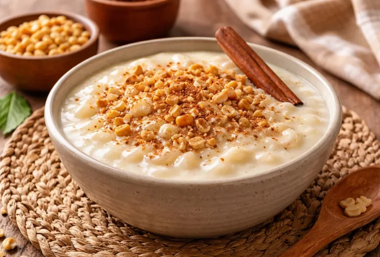 Canjica com leite condensado cremosa e deliciosa
