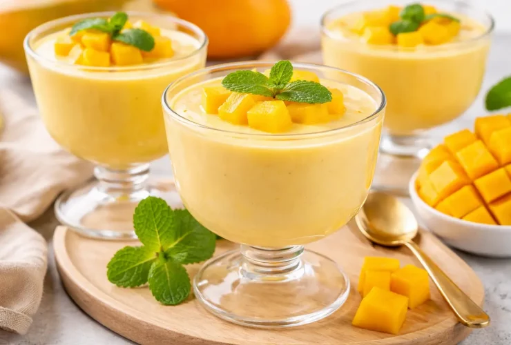 Mousse de manga cremoso, fácil e pronto em minutos!
