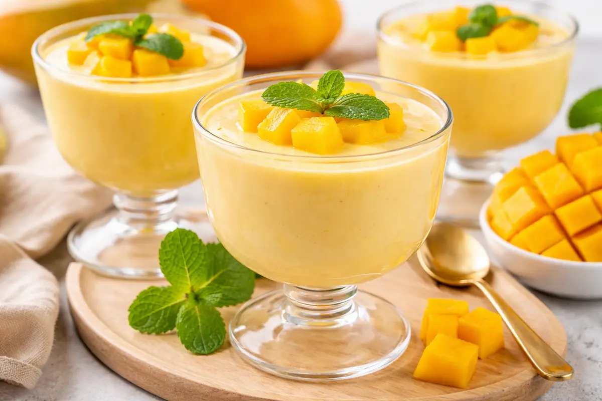 Mousse de manga cremoso, fácil e pronto em minutos!