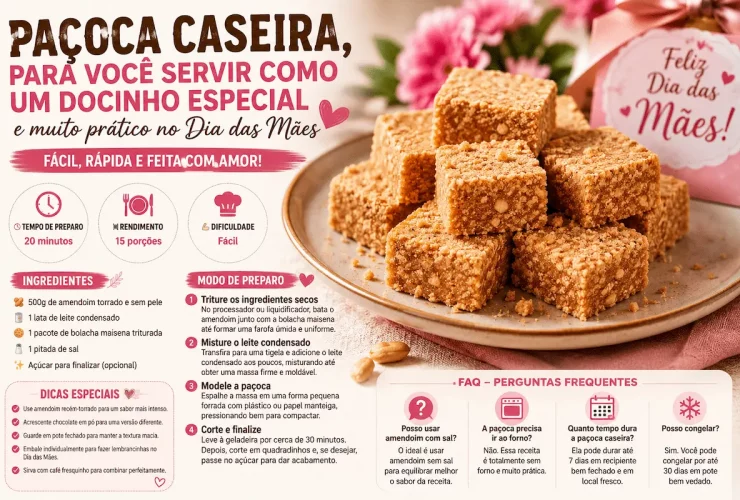 Aprenda a fazer uma paçoca caseira deliciosa