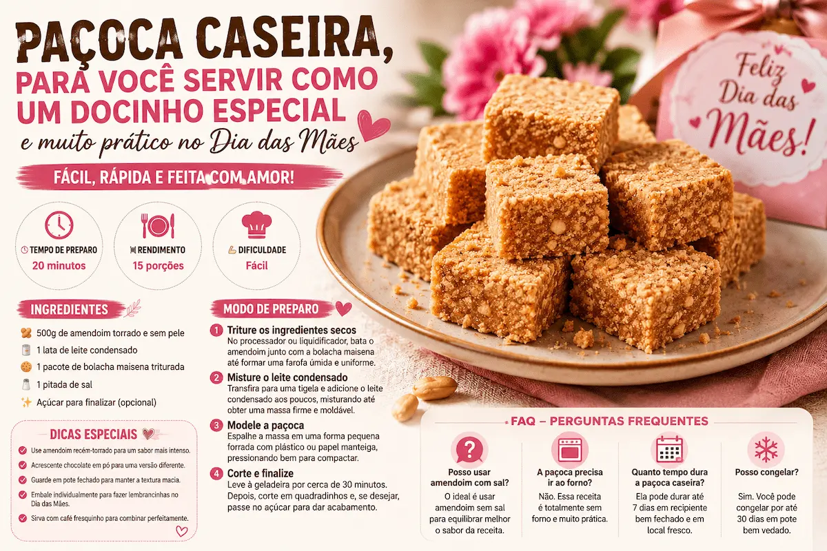 Aprenda a fazer uma paçoca caseira deliciosa
