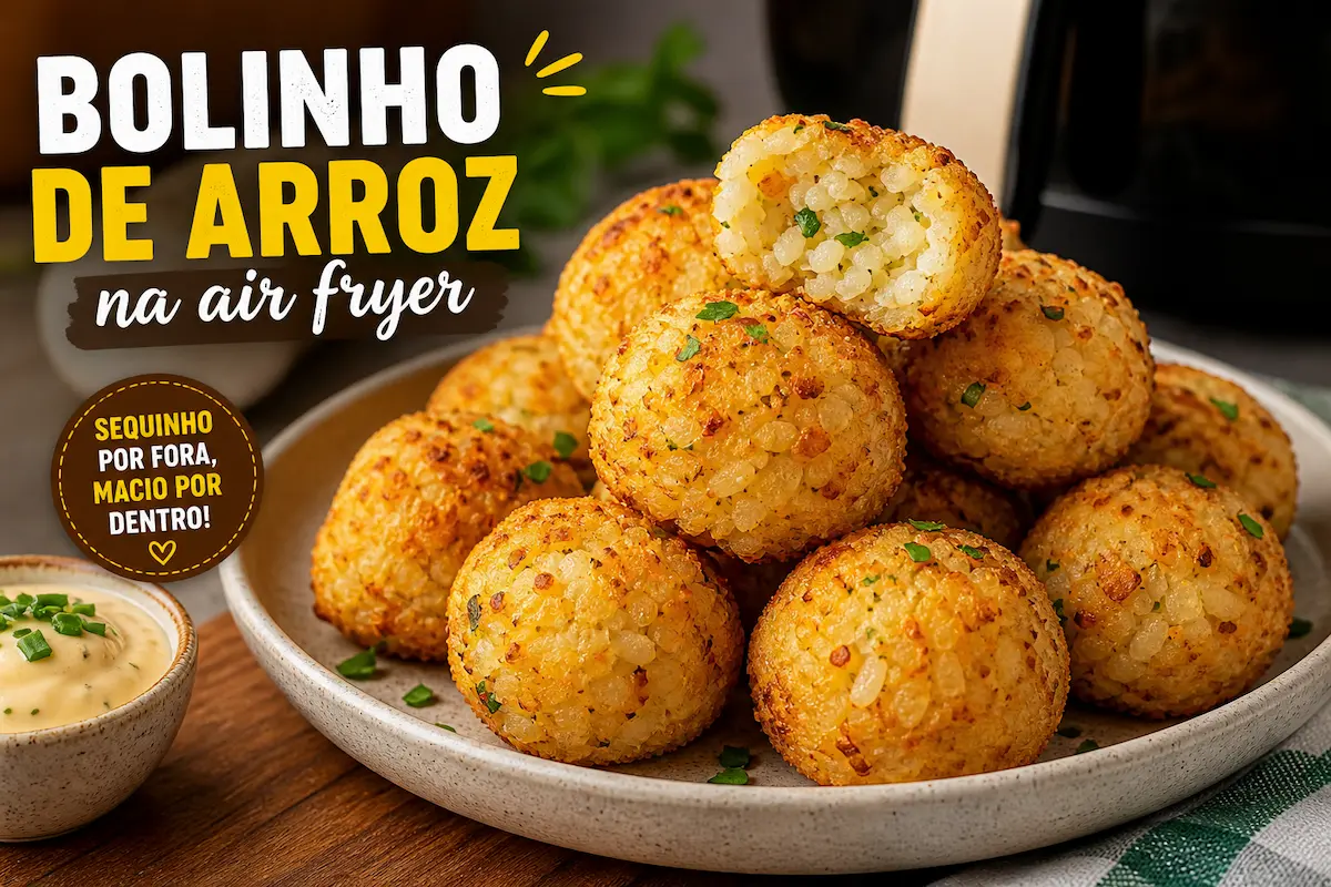 Transforme arroz amanhecido em bolinhos crocantes na air fryer